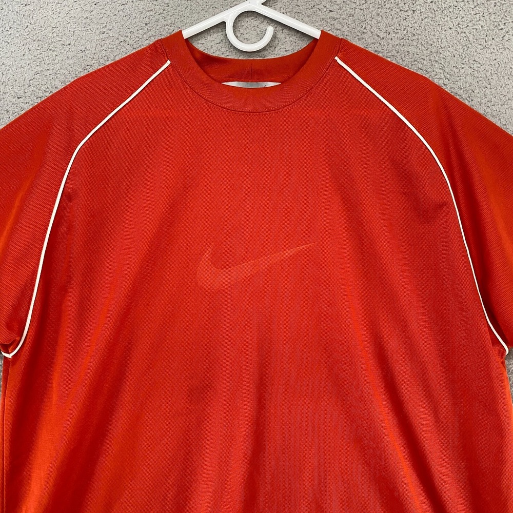 Nike Y2K T-Shirt Mens Large Orange Short Sleeve Vintage Wicking Workout - Picture 2 of 12